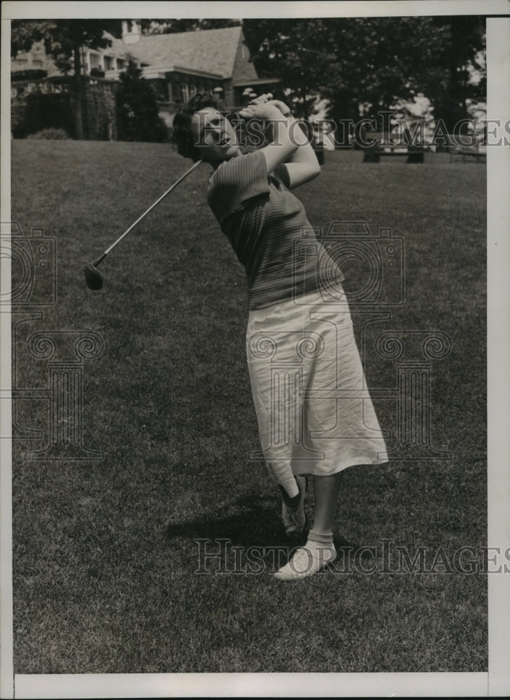 1936 Press Photo Frances Williams Took Part in Women's Eastern Golf Championship- Historic Images