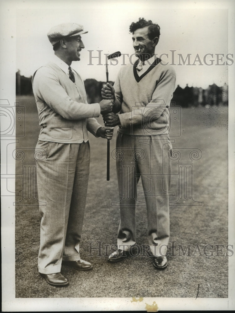 1936 Press Photo Tony Mamero &amp; Johnny Revolta at PGA Tournament in NC- Historic Images