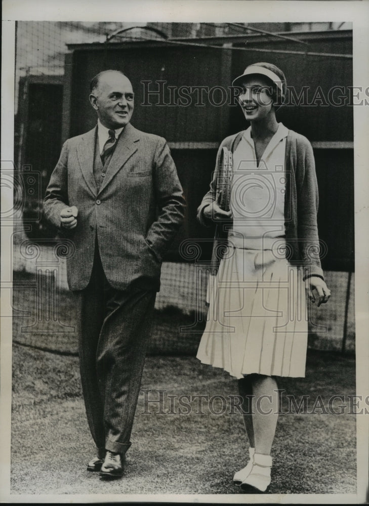 1935 Press Photo Helen Wills Moody America's Tennis Queen Reappears at Wimbledon- Historic Images