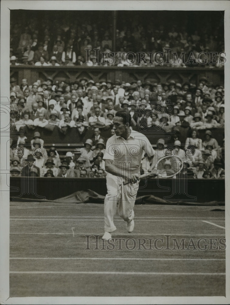 1930 Press Photo Henri Cochet in Play During Match with W. Allison Cochet Lost- Historic Images