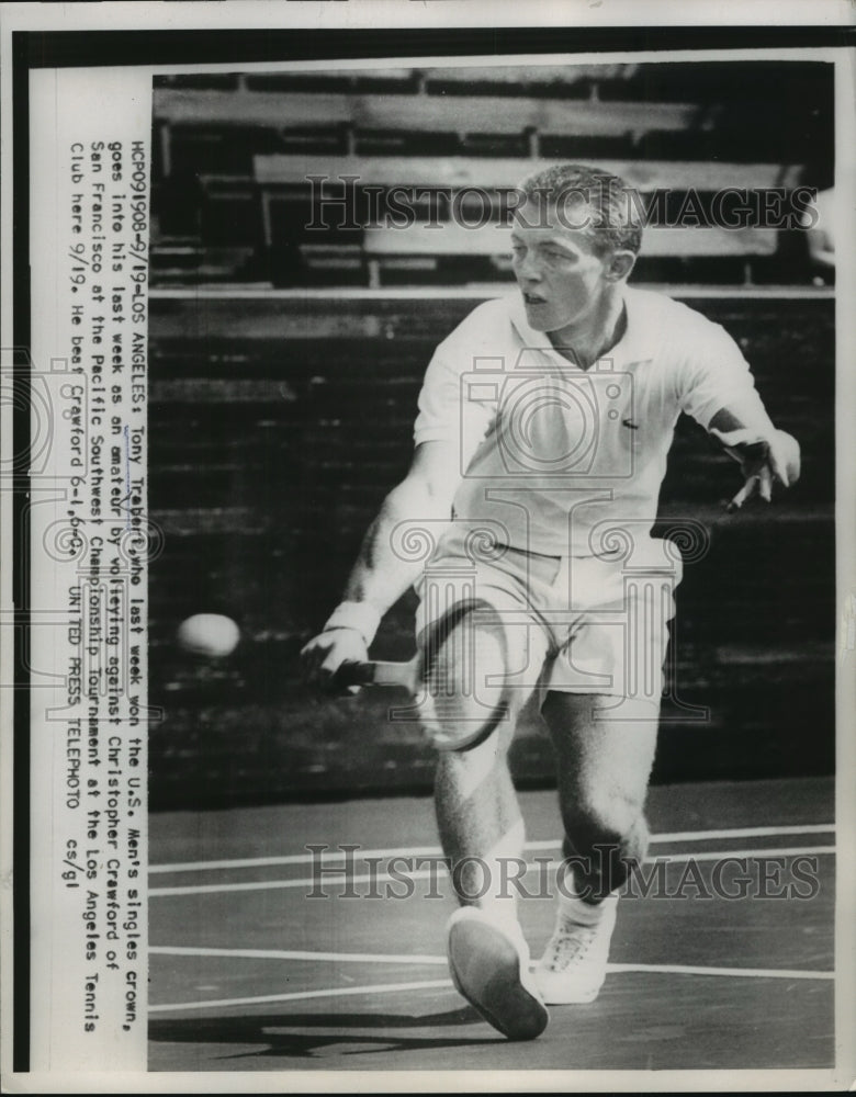 1955 Press Photo Tony Trabert US Mens singles champ at Pacific SW tournament- Historic Images