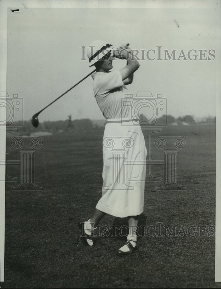 1933 Press Photo Enid Wilson in Action at Women's US Golf Tournament- Historic Images