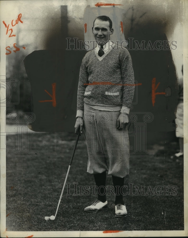 1929 Press Photo Bob Shane golf fro at manakiki course - nes54659- Historic Images