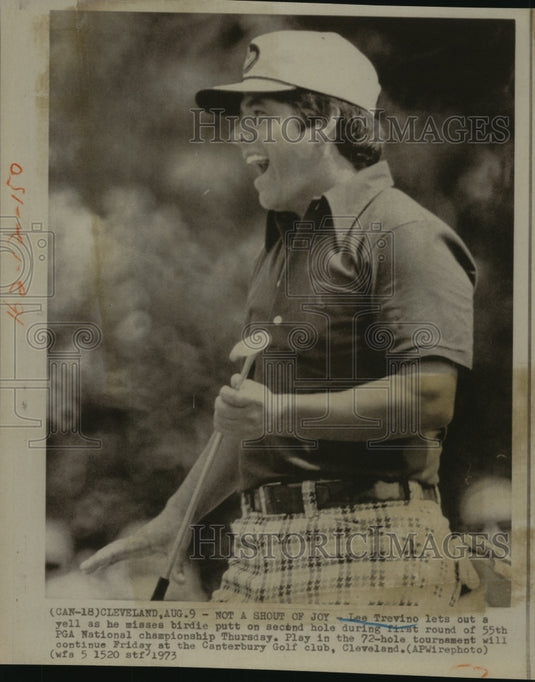 1973 Press Photo Lee Trevino in 55th PGA National Championship in Cleveland- Historic Images