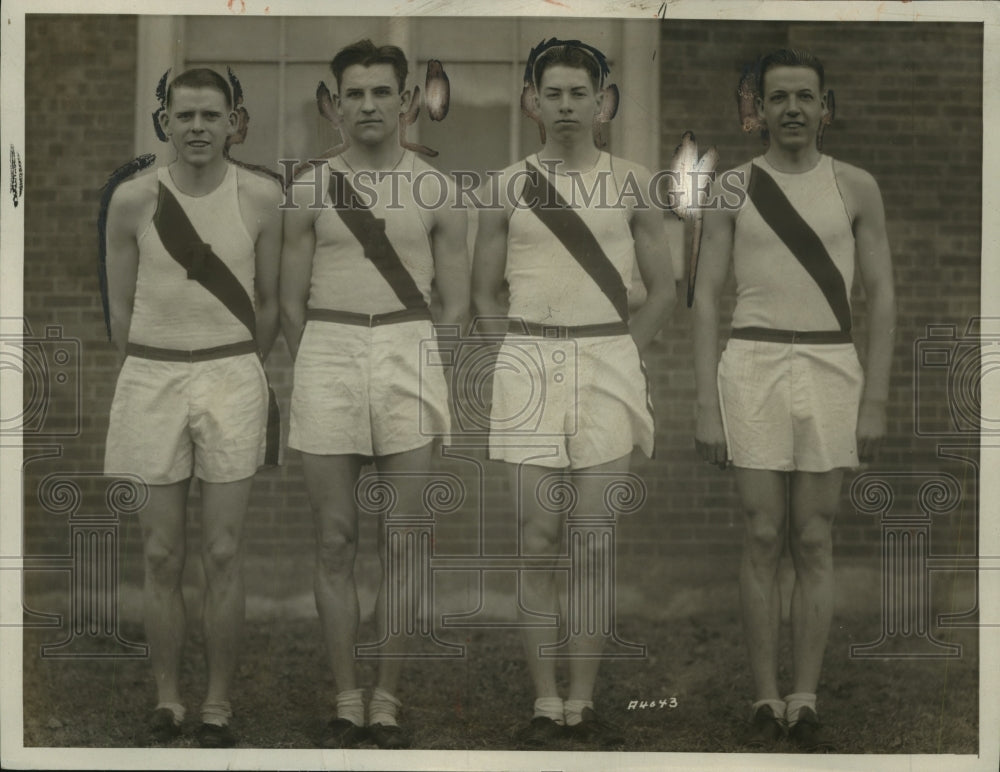 1929 Press Photo 4 mile relay team Hal White, Bo Orlonch, Fred Stine,D Abbott- Historic Images