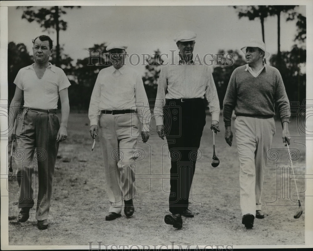 1938 Press Photo George Holmes, Frank Thompson,Homer Cummings, Don Richbers golf- Historic Images