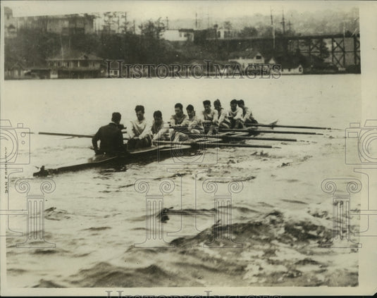 Press Photo Group Practices Rowing - nes54883- Historic Images