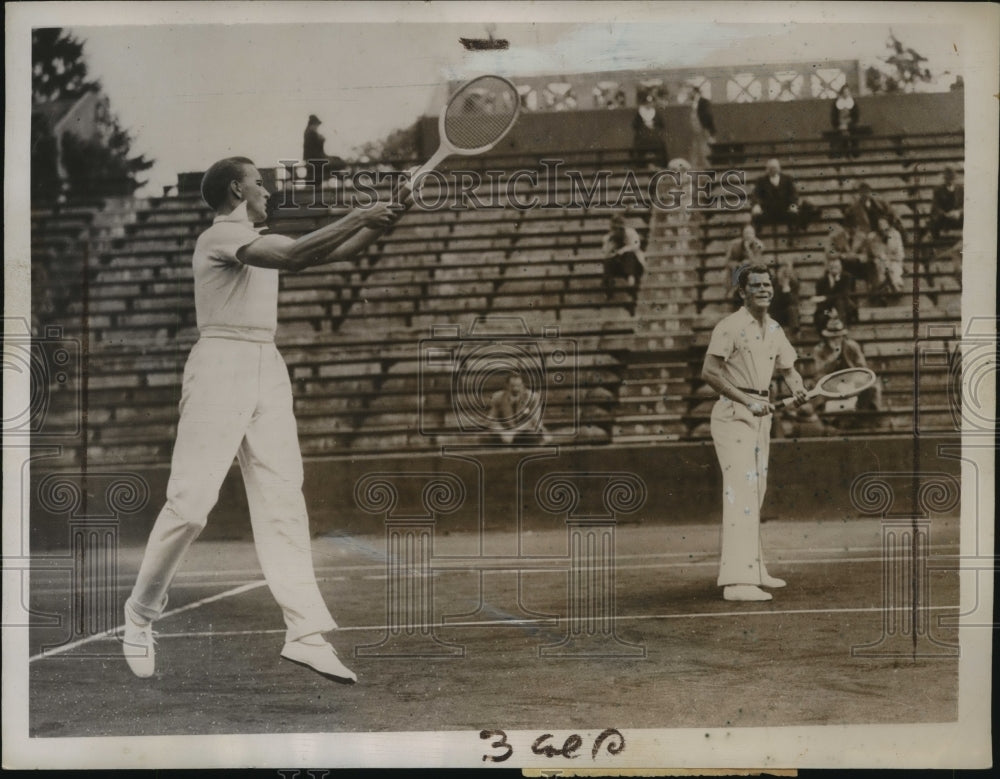 1935 Press Photo Wilmer Hines & Henry Culley Defeat R. Journu & M.Glasser- Historic Images