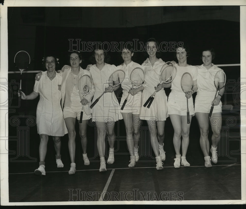 1938 Press Photo Contestants Playing in National Badminton Contest - nes54933- Historic Images