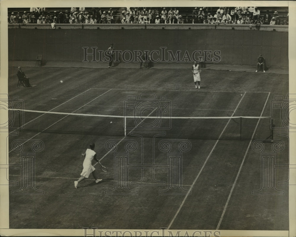 1933 Press Photo Betty Nuthall vs Jane Sharpe Nations tennis championships- Historic Images