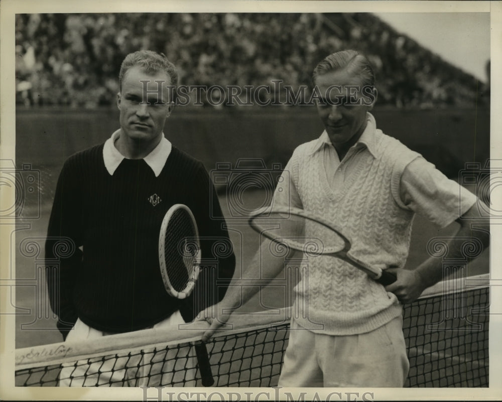 1938 Press Photo Forest Hills NY tennis Gene Mako & John E Bromwich - nes54969- Historic Images