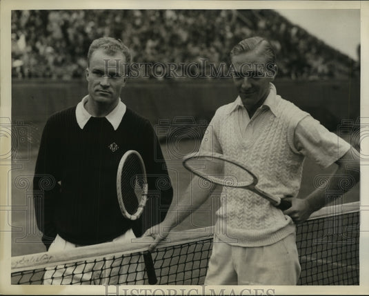 1938 Press Photo Forest Hills NY tennis Gene Mako & John E Bromwich - nes54969- Historic Images