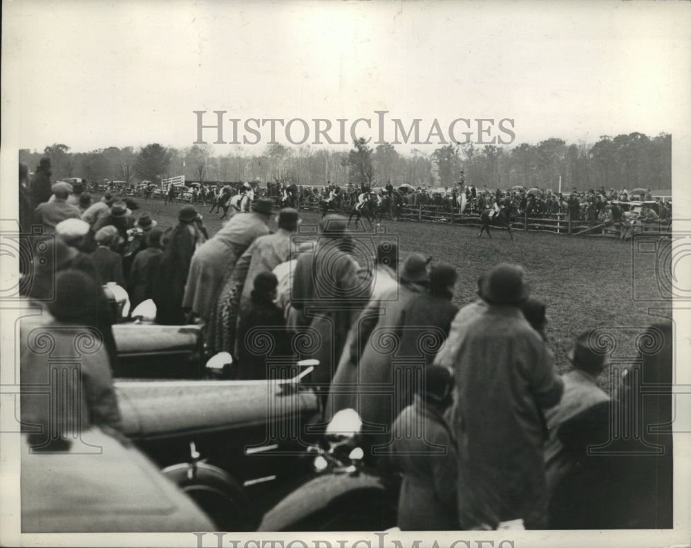 1934 Press Photo Finish of 5th race White Lightning wins vs Galabang, St Francis- Historic Images