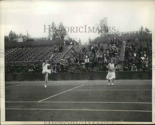 1934 Press Photo Adrian Quist & Elizabeth Ryan Victorious in Mixed Doubles- Historic Images