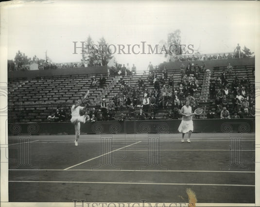 1934 Press Photo Adrian Quist & Elizabeth Ryan Victorious in Mixed Doubles- Historic Images