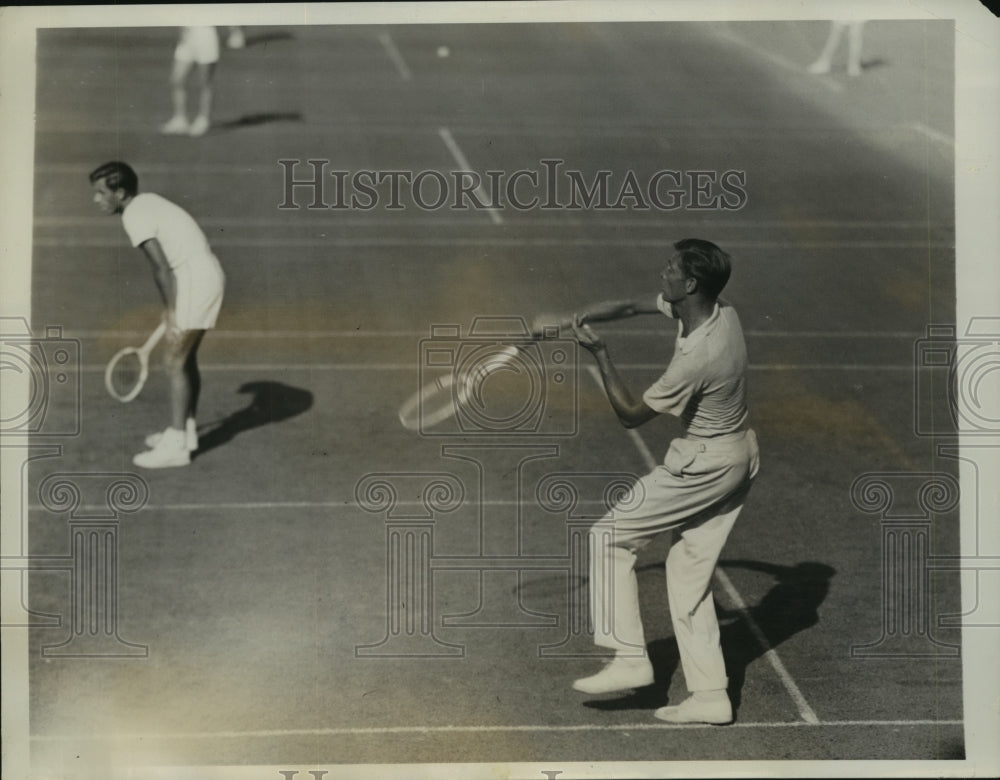 1935 Press Photo Frank Shields &amp; Frank Parker in 54th Annual Natl Tennis Champs- Historic Images