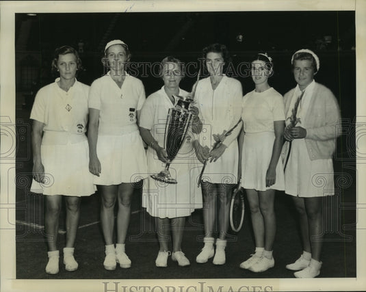1939 Press Photo Helen Jacobs and Tennis Team after defeating England- Historic Images