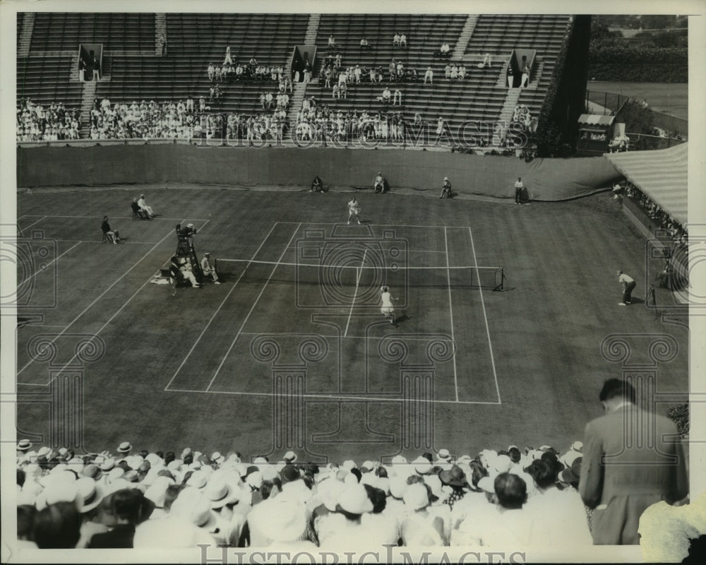 1935 Press Photo General View of the Stammers Jacobs Tennis Match - nes55539- Historic Images