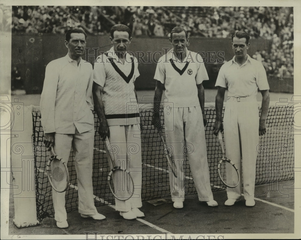 1933 Press Photo A. Brugnon & J. Bortra winners Davis Cup doubles match- Historic Images