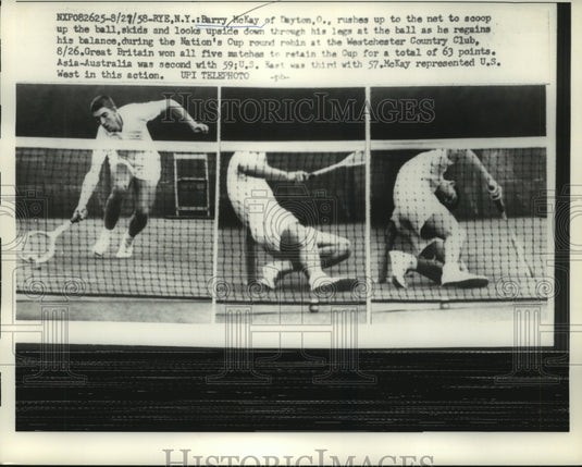1958 Press Photo Barry McKay plays at Nation's Cup at Westchester Country Club- Historic Images