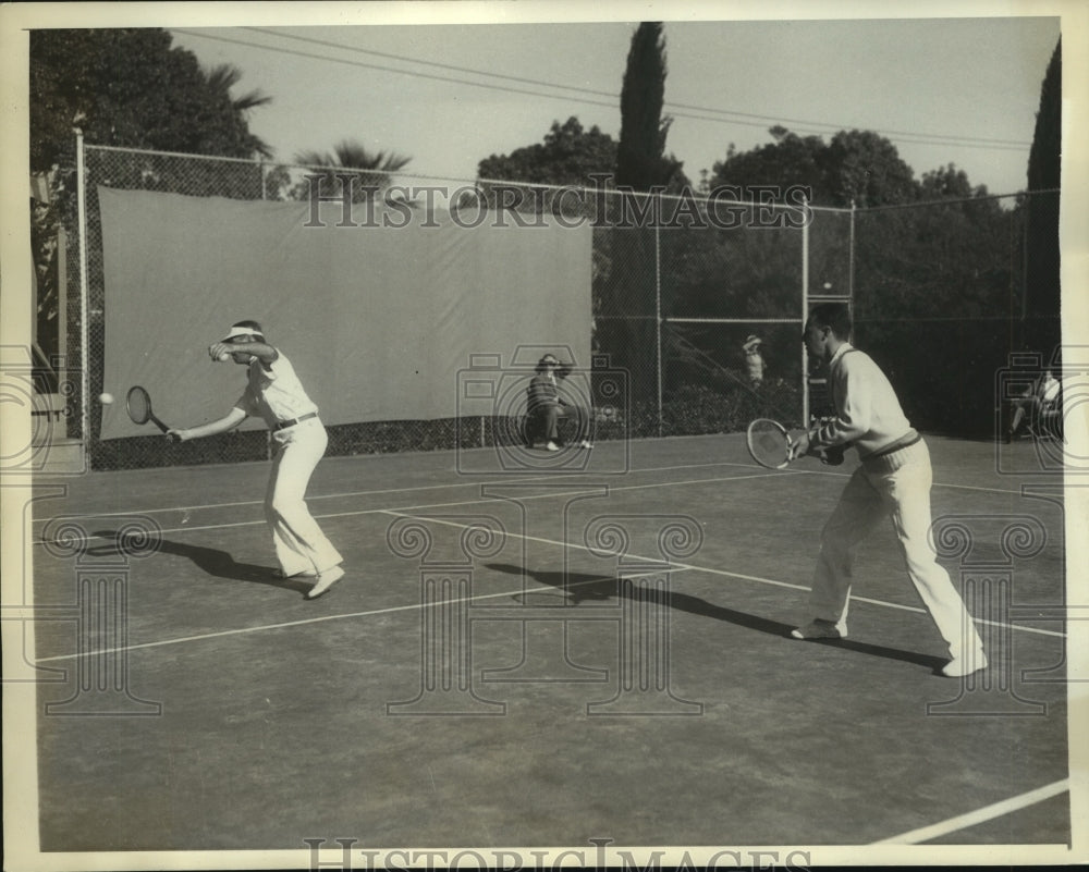 1935 Press Photo Al Herrington and Dolf Muelheisen, compete in Doubles Finals- Historic Images