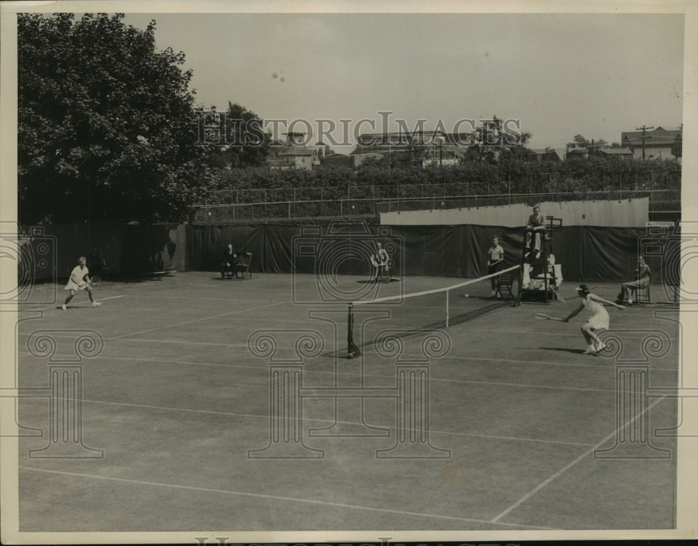 1936 Press Photo The Fabyan Bundy match in progress which caused upset- Historic Images