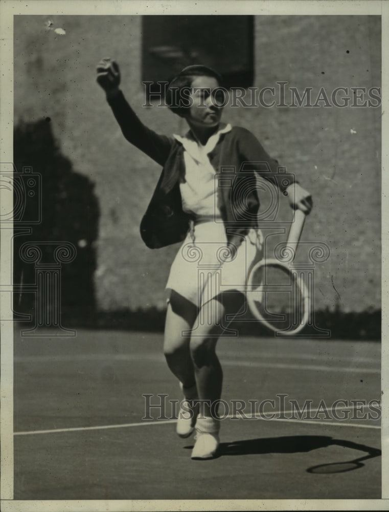 1935 Press Photo Henrietta Jung San Francisco Chinatown Playground Tennis- Historic Images