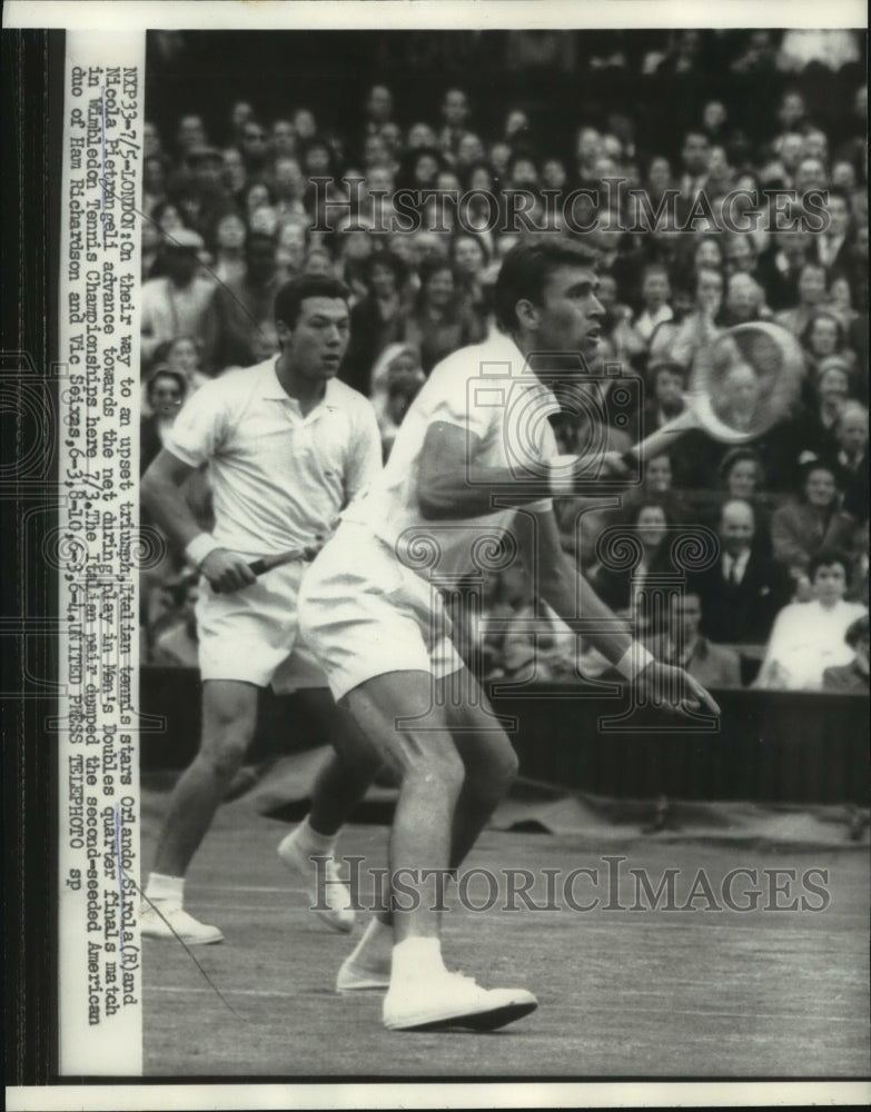 1956 Press Photo Sirola and Pietrangelli Defeat American Richardson and Siexas- Historic Images