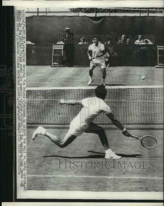 Press Photo American Veteran Vic Seixas Defeats Mario Llamas of Mexico- Historic Images