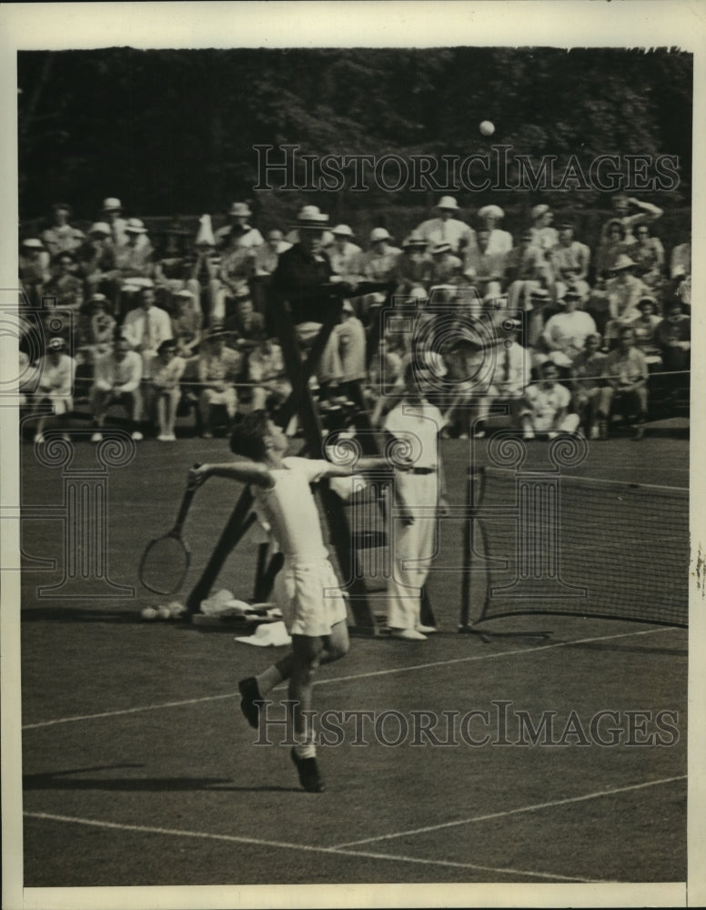 1938 Press Photo Elwood T. Steele &amp; Bobby Riggs in U.S. Davis Cup Match- Historic Images