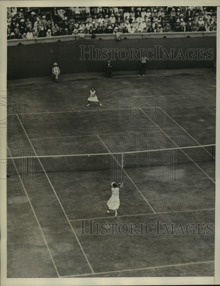 1933 Press Photo Sarah Palfrey beats Peggy Scriven during Wightman Cup Match- Historic Images