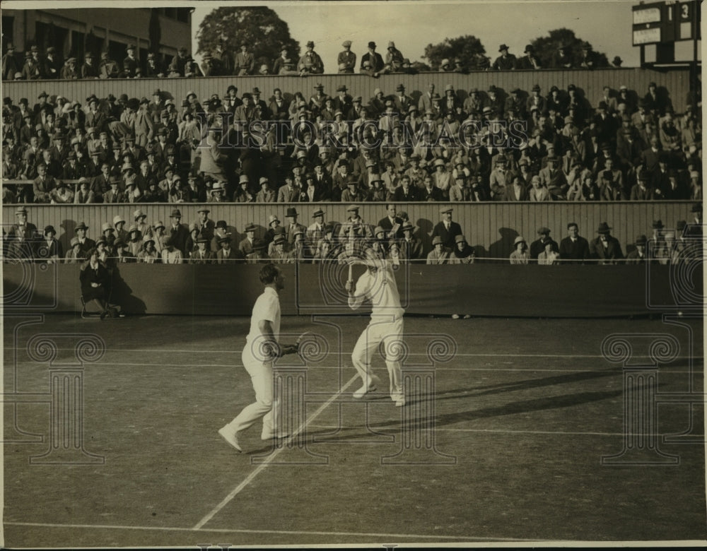 1928 Press Photo R de Bruselet and B Borotre shown during match - nes55979- Historic Images