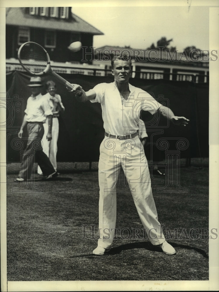 1934 Press Photo Gene Mako during match with Wibur Hess of Rice Institute- Historic Images