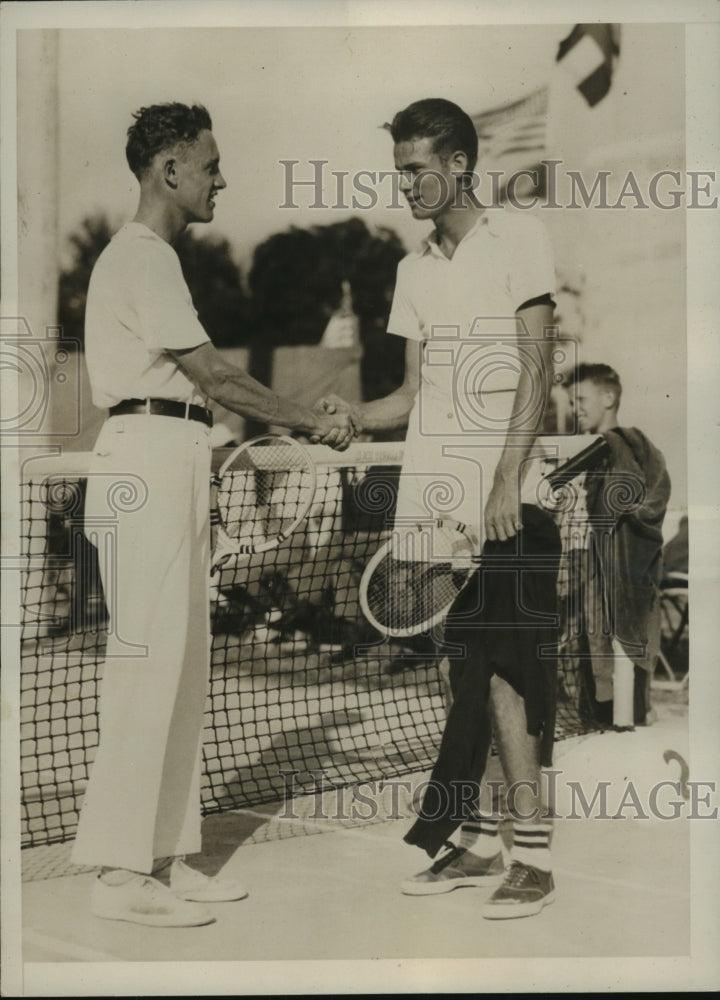 1936 Press Photo Hal Surface &amp; Gardner Mulloy at Orlando Tennis Championships- Historic Images