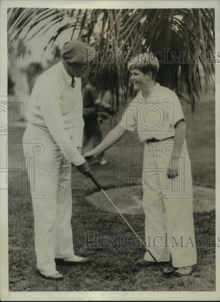 1935 Press Photo Francis Faulker with E.L. Essley at Golf Championships- Historic Images