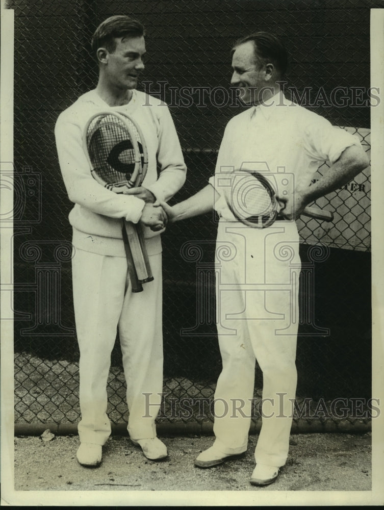 1929 Press Photo George Lott &amp; Elliot Binzen after Nat&#39;l Championships tourney- Historic Images