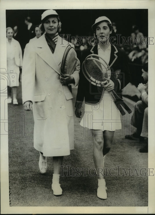 1938 Press Photo Alice Marble & Kay Stammers at Wightman cup at Wimbledon- Historic Images