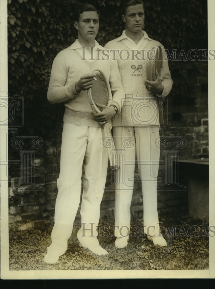 1928 Press Photo Paul &amp; Claude De&#39;Ricou at 47th Annual Nat&#39;l Doubles tourney- Historic Images