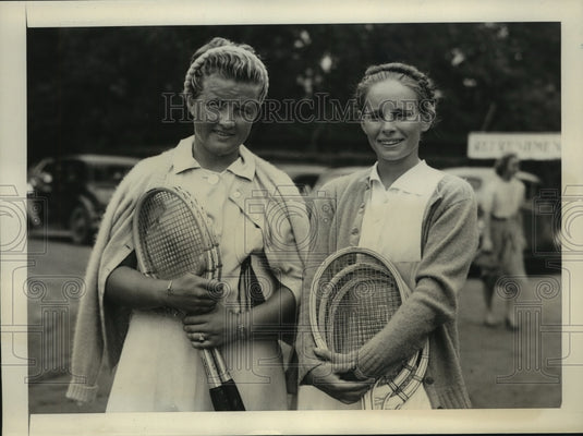 1939 Press Photo Dorothy Bundy & Helen Berhard at Semi-Finals match - nes56124- Historic Images