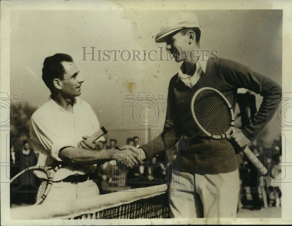 1932 Press Photo Ellsworth Vines &amp; M.V. Cornica after L.A. Open Tennis tourney- Historic Images