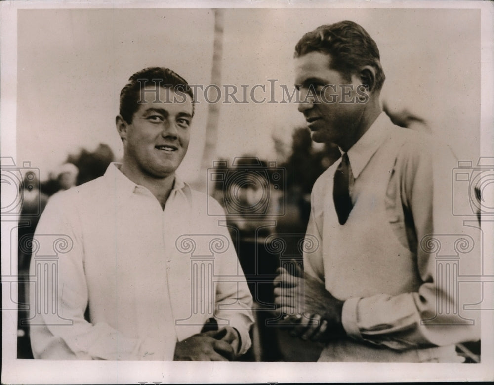 1936 Press Photo Lawson Little, Horton Smith at Miami Biltmore Open in Florida- Historic Images