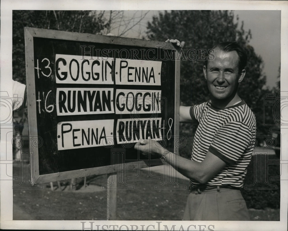 1941 Press Photo Paul Runyon at Goodall Round Robin golf in Flushing NY- Historic Images