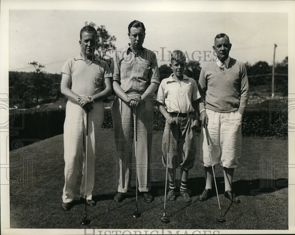 1935 Press Photo Golfers RR Lawrence &amp; son, Joseph Gregory &amp; son Robert- Historic Images