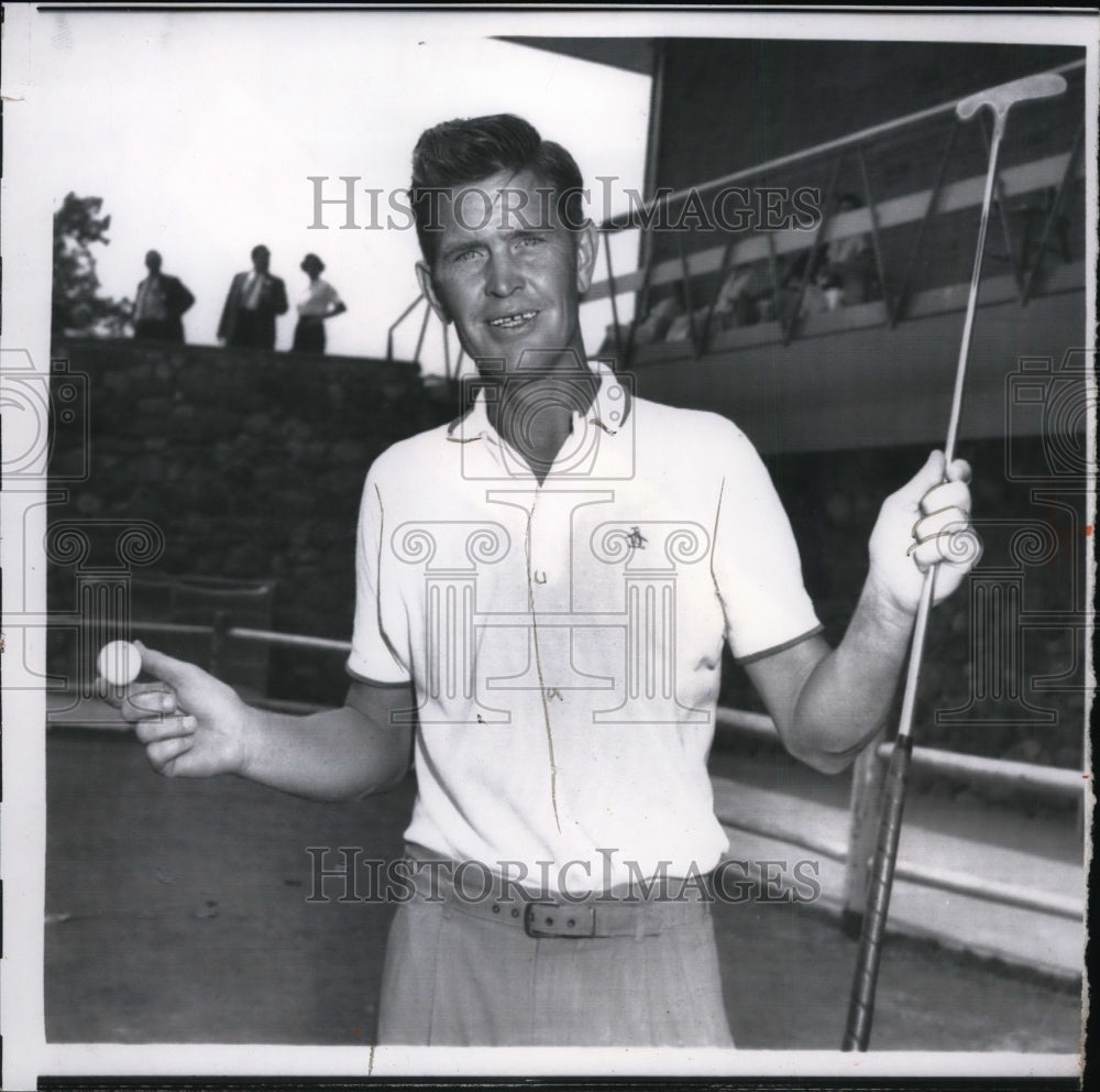 1956 Press Photo Charles Prentice in 38th Annual National PGA at Canton MA- Historic Images