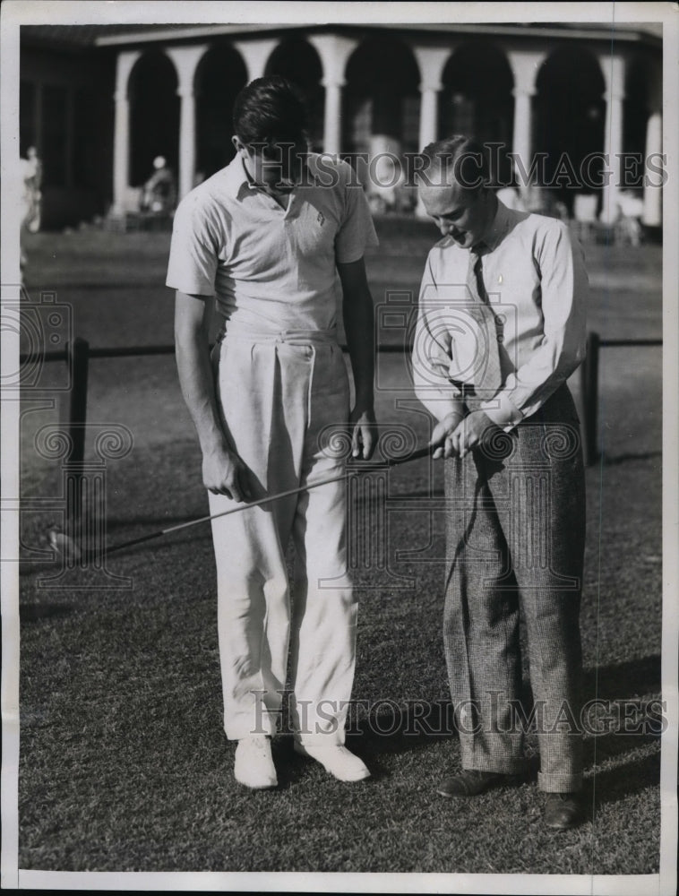 1934 Press Photo George Dunlap Jr, Frank Shields at North & South Open in NC- Historic Images