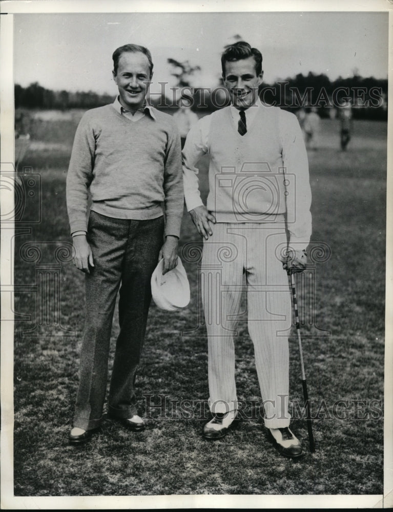 1934 Press Photo George Dunlap Jr, Richard Gresman in North &amp; South Open in NC- Historic Images