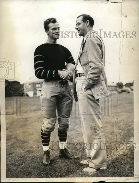 1936 Press Photo Tom Montgomery and Fritz Crisler, Princeton football- Historic Images