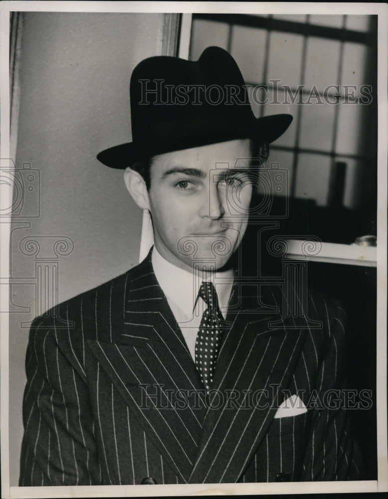 1939 Press Photo Robert Sweeney, possible 3rd husband for heiress Barbara Hutton- Historic Images