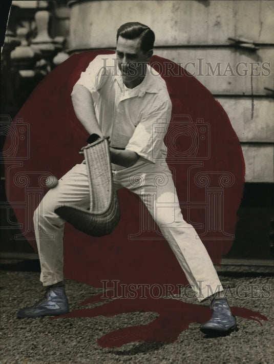 1922 Press Photo Emilio Equilier catches a ball in jai alai cesta - net02122- Historic Images