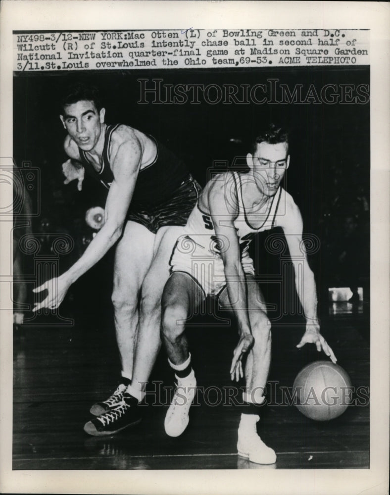 1948 Press Photo Mac Otten of Bowling Green vs DC Wilcutt of St Louis- Historic Images